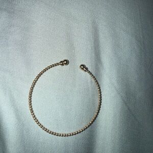 Beaded Enewton Open Cuff Bracelet in Gold Tone
